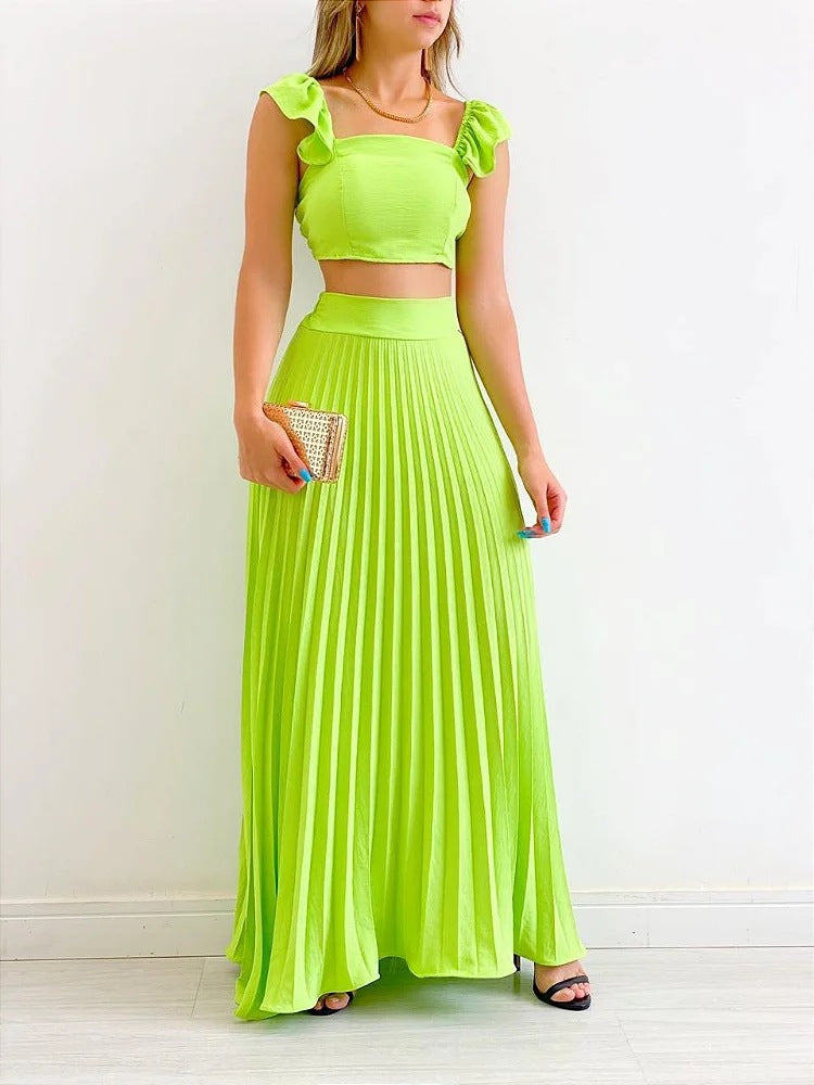 Prissy Pleats Skirt Set